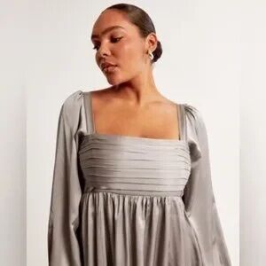 Abercrombie Emerson Satin Long Sleeve Mini Dress